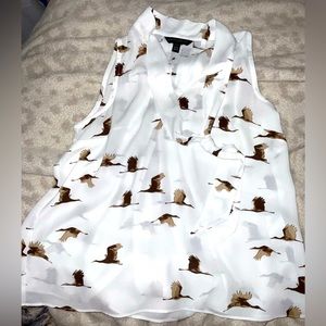 Animal birds banana republic X X small very nice tank top blouse.